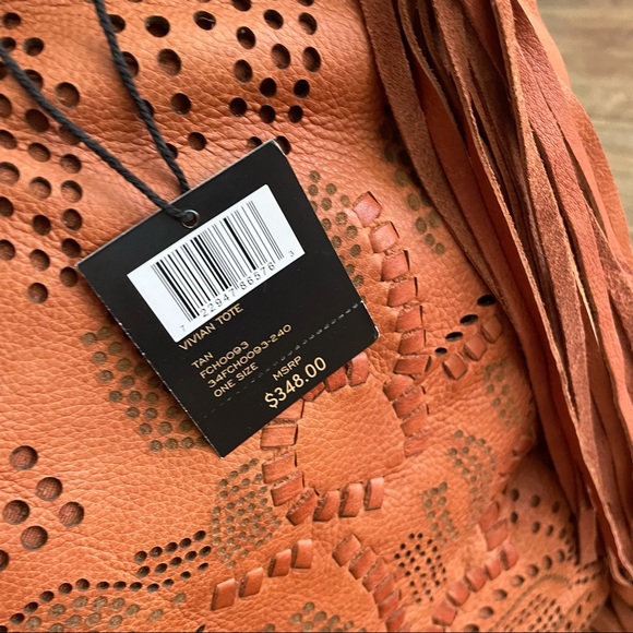 FRYE Festival Fringe Leather Boho Tote NWT - Picture 10 of 11